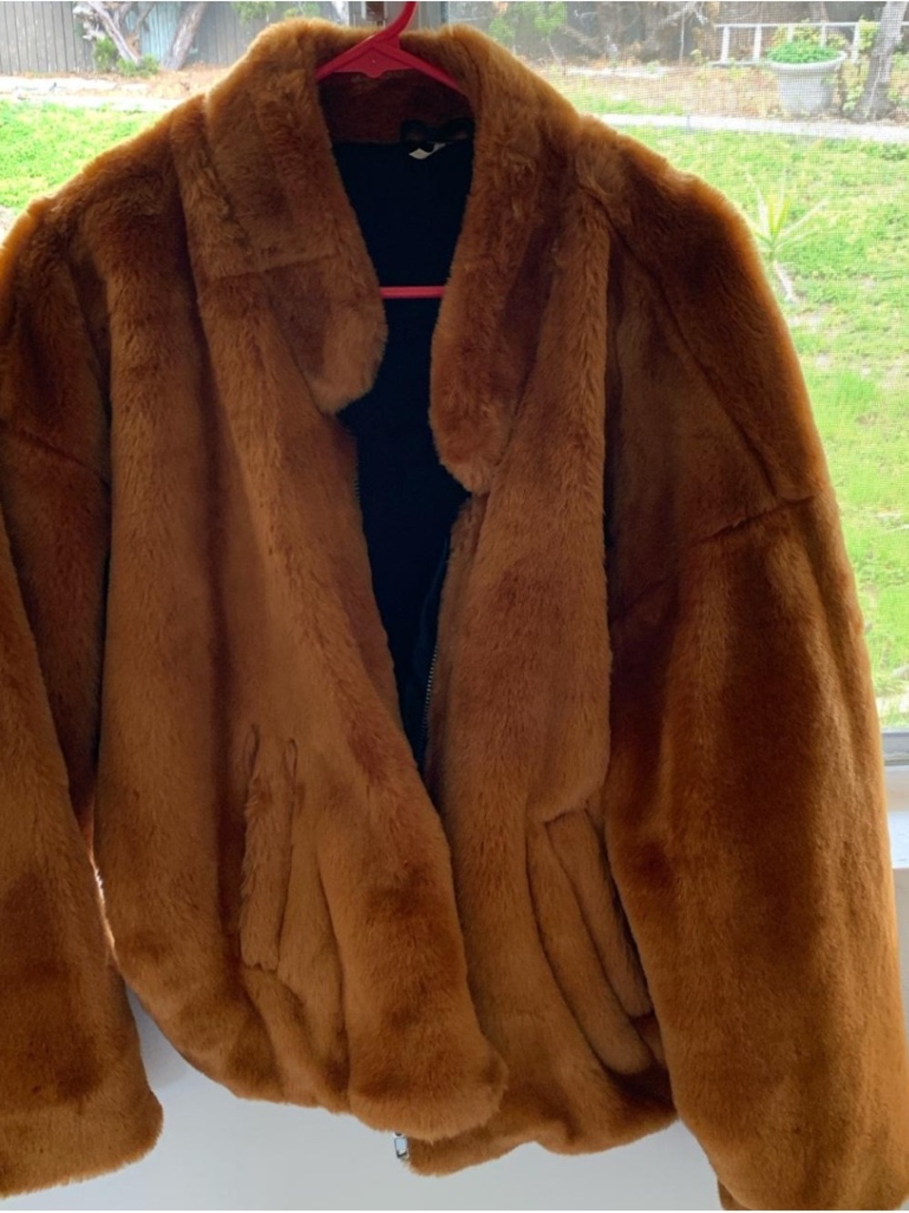 Free People Plush Teddy Jacket in Chestnut